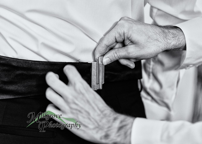 Groom and groomsmen getting ready for a wedding