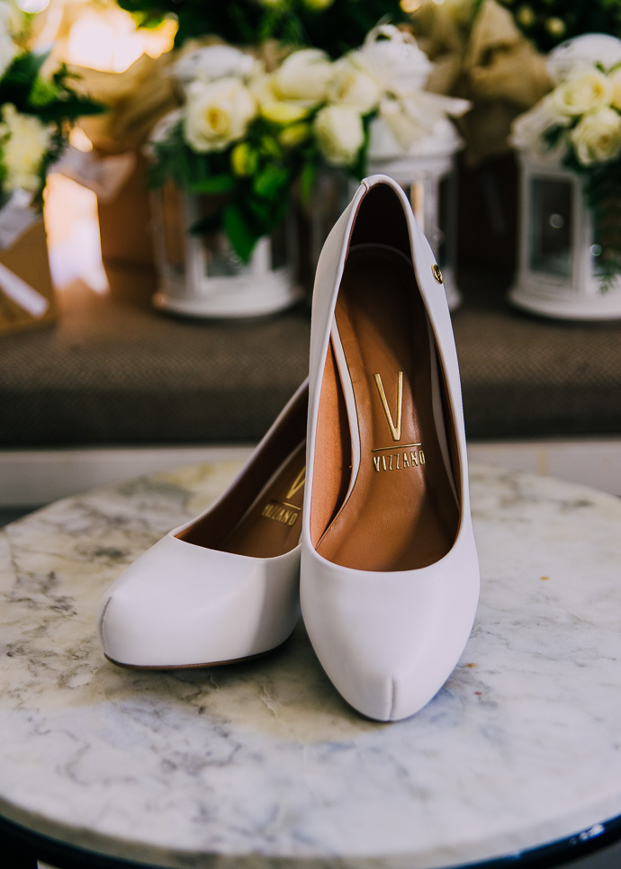 White shoes on a table