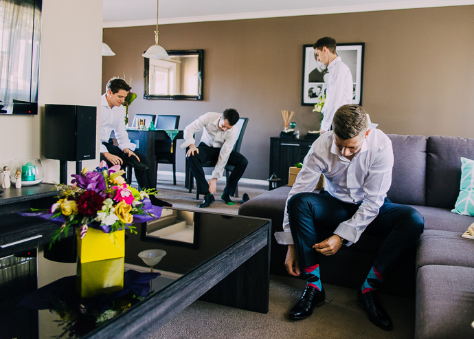 Groomsmen getting dressed