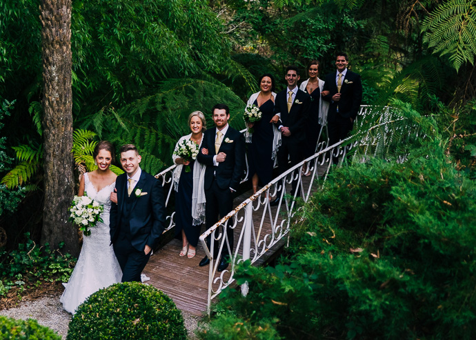 Bridal party at Tatra receptions bridge