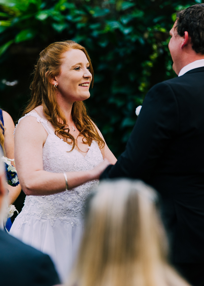 A bride speaking her vows