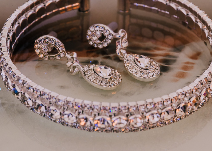 Earrings and a bracelet