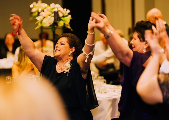 Guests dancing and enjoying a wedding reception