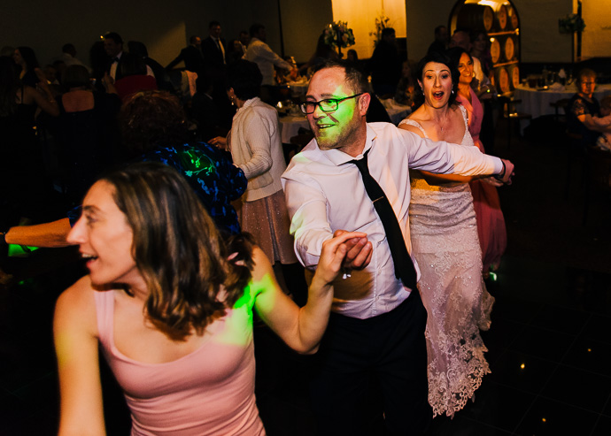 Guests dancing and enjoying a wedding reception