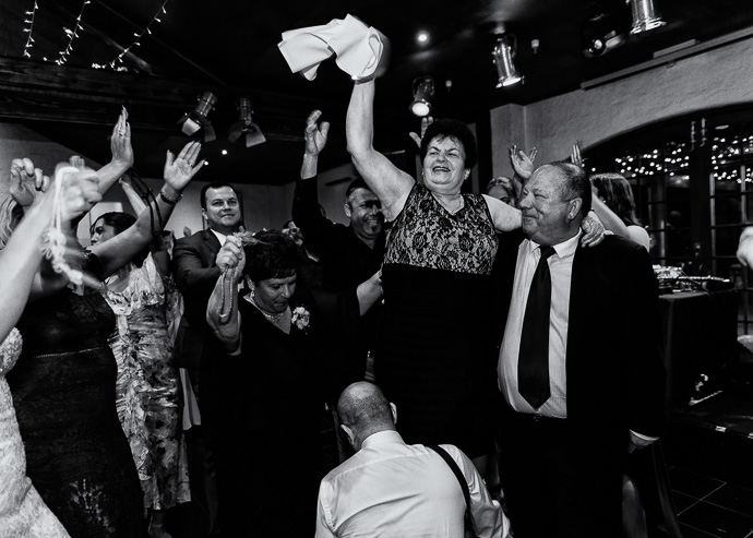 Guests dancing and enjoying a wedding reception