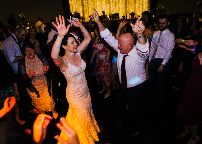 Guests dancing and enjoying a wedding reception