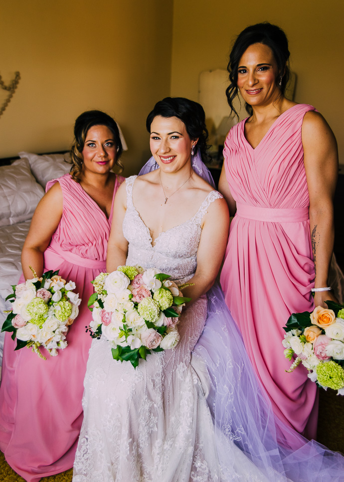 A bride and two bridesmaids