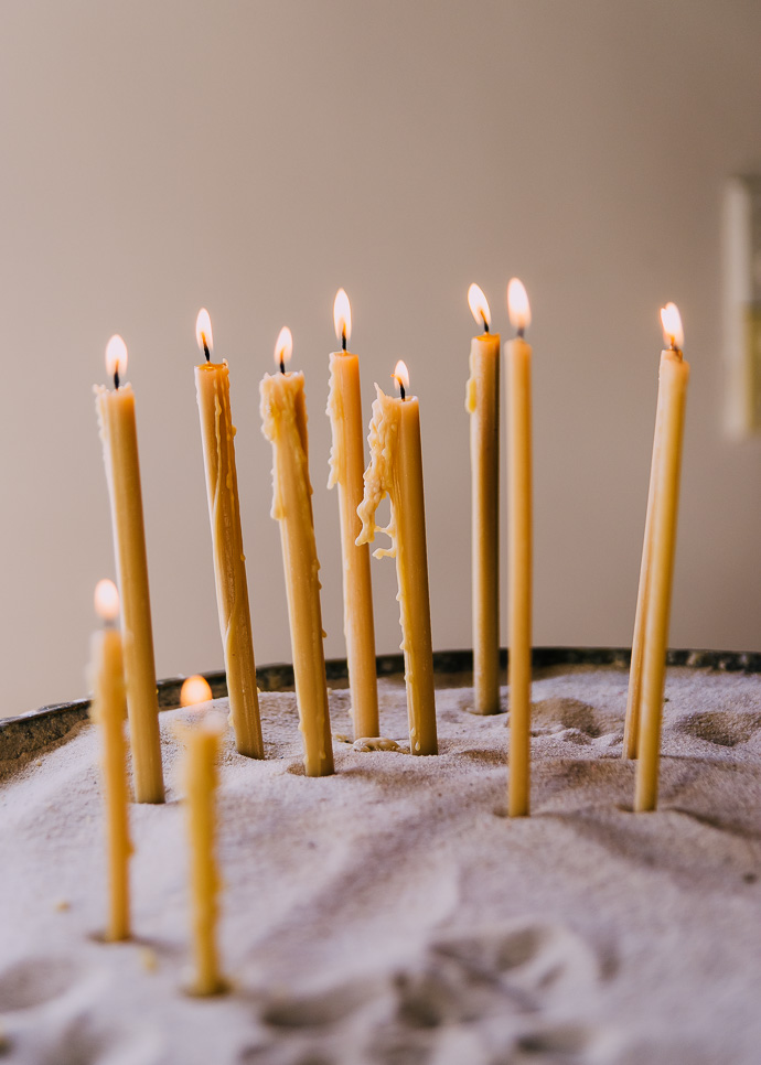 Several lit candles