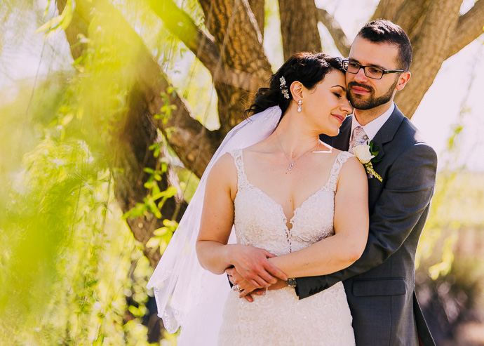 A bride and groom at a winery wedding at Witchmount Estate