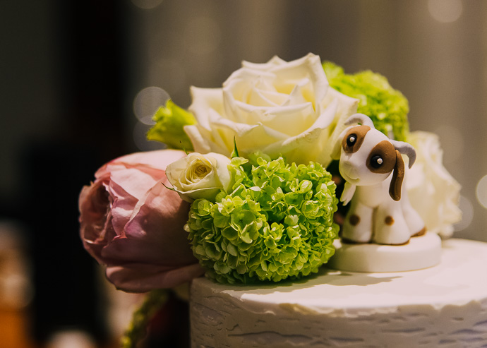 A wedding cake topper