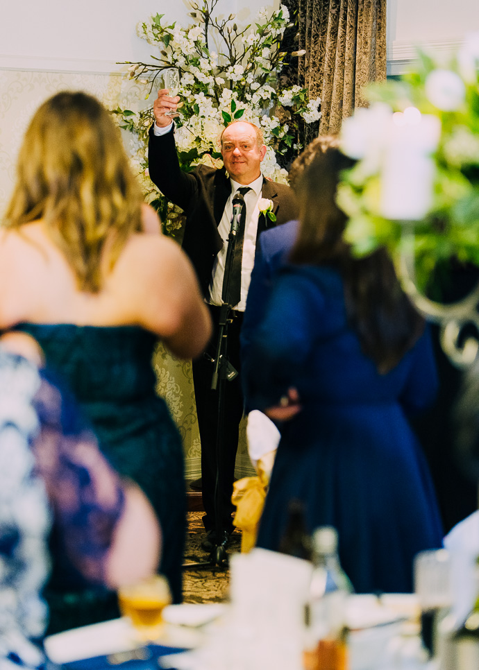 Guests celebrating at a wedding reception