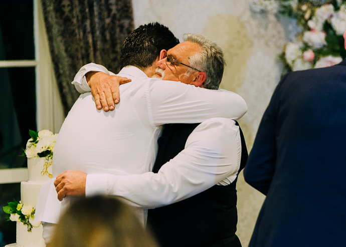 Guests celebrating at a wedding reception