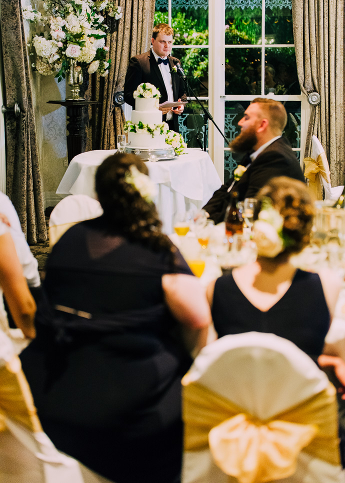 Guests celebrating at a wedding reception