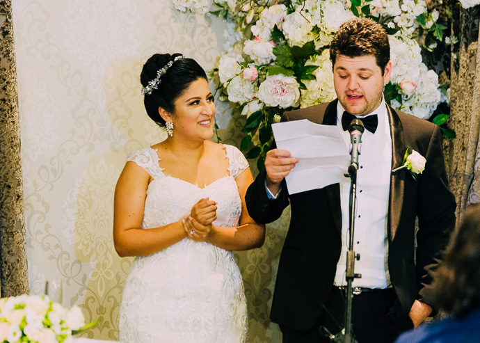 Guests celebrating at a wedding reception