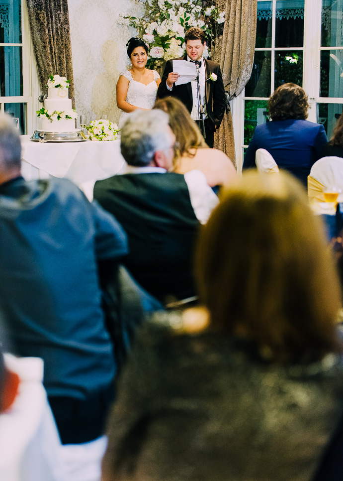 Guests celebrating at a wedding reception