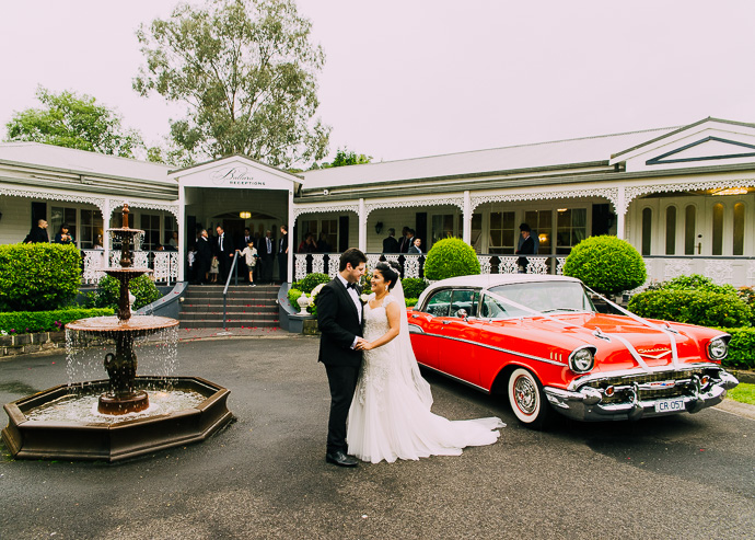 A wedding party outside Ballara Rceptions