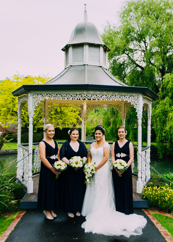 A bride and 3 bridesmaids