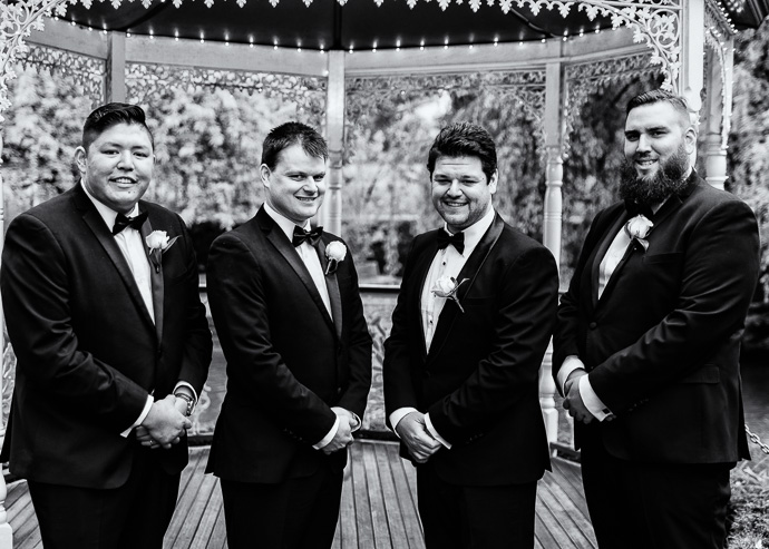 A groom and 3 groomsmen