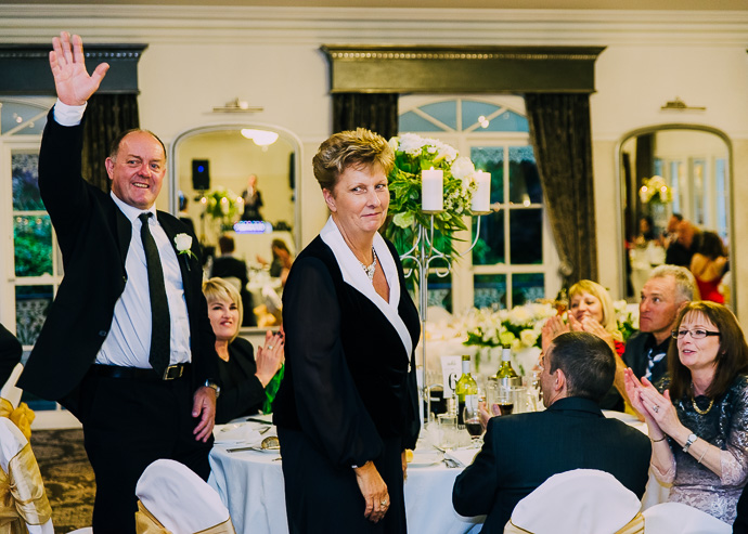 Guests celebrating at a wedding reception