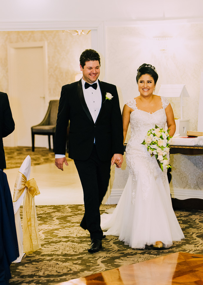 Guests celebrating at a wedding reception