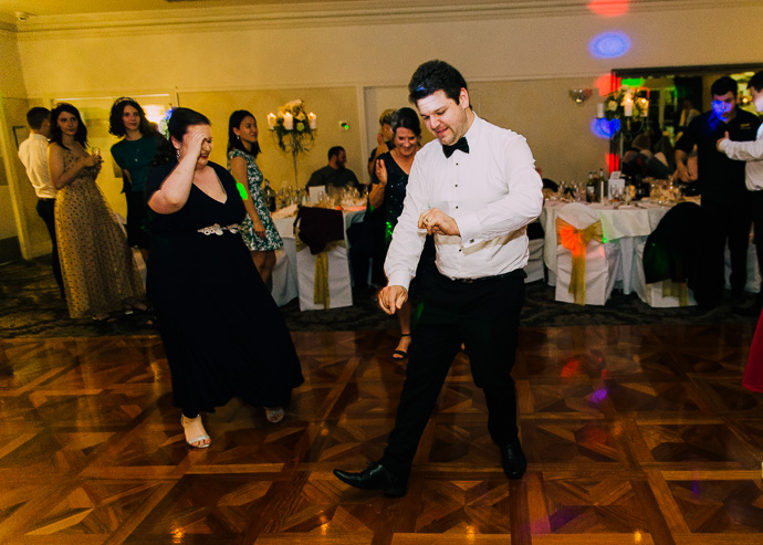 Guests celebrating at a wedding reception