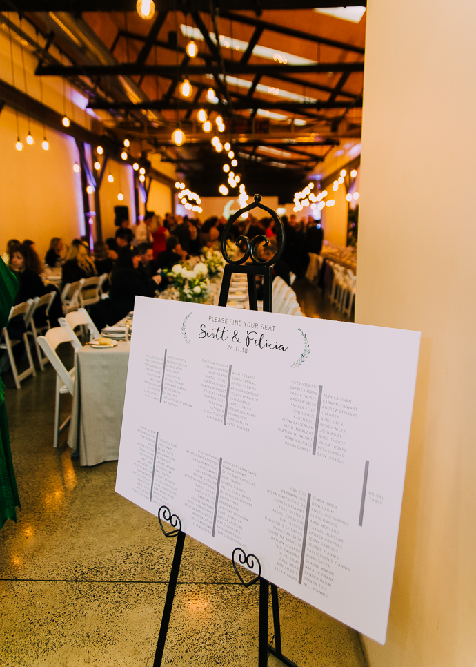 A name card at a wedding reception at Two Ton Max
