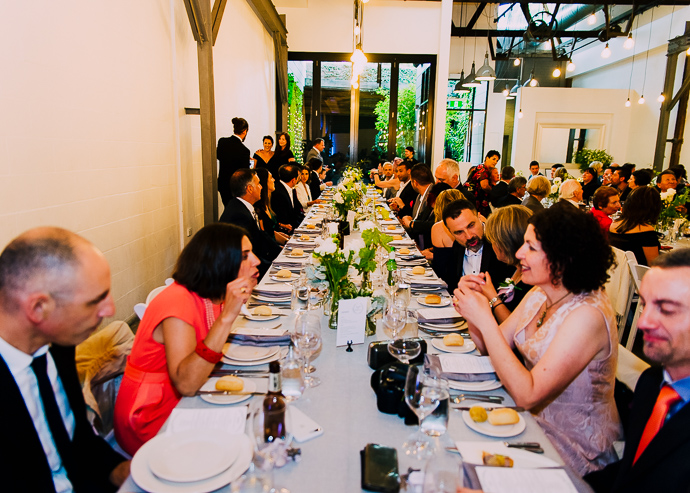 Guests joining a wedding reception