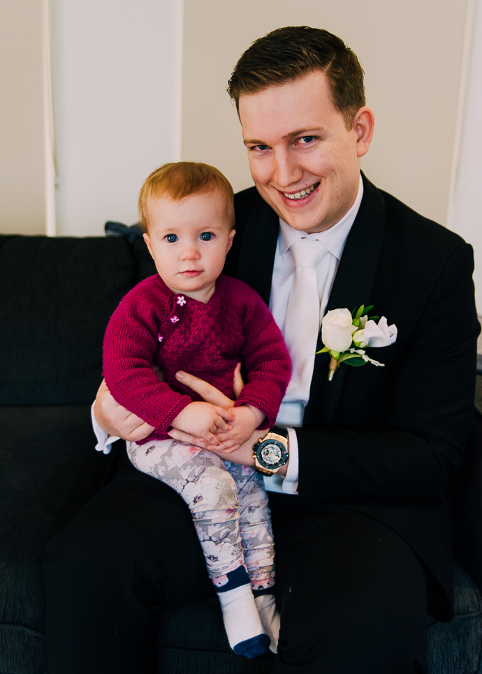 A man and a little girl