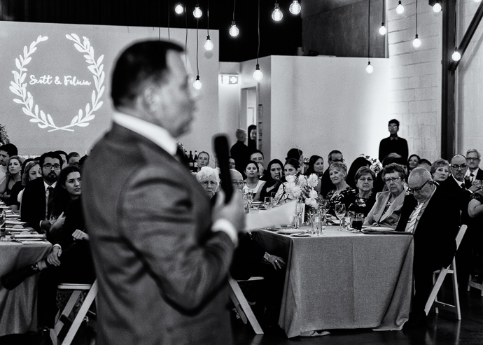 A Guest making a speech at a wedding