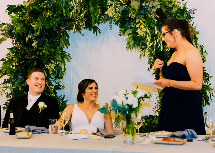 A Guest making a speech at a wedding