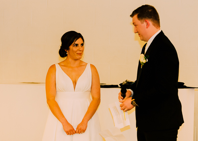 Bride and groom giving a wedding speech at Two Ton Max