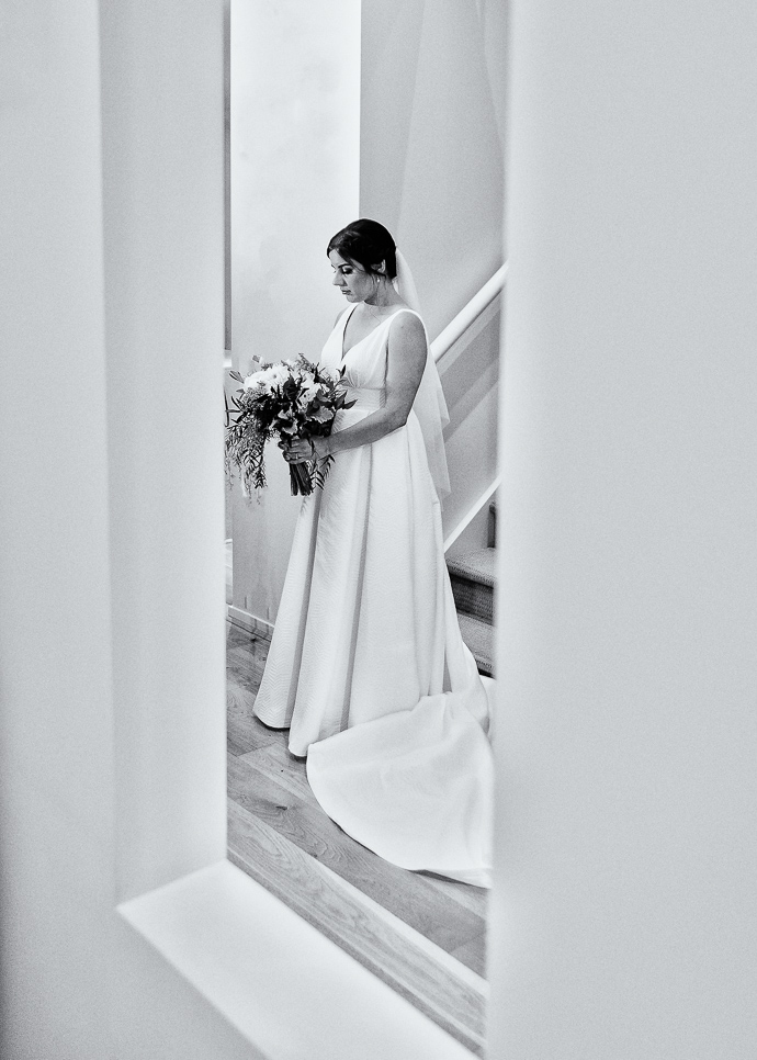 A bride on her wedding day in pre-wedding images