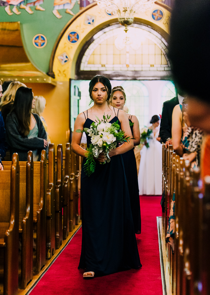 A Greek wedding ceremony inside St Eustathios in South Melbourne