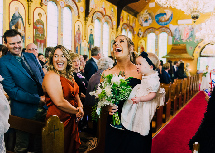 A Greek wedding ceremony inside St Eustathios in South Melbourne