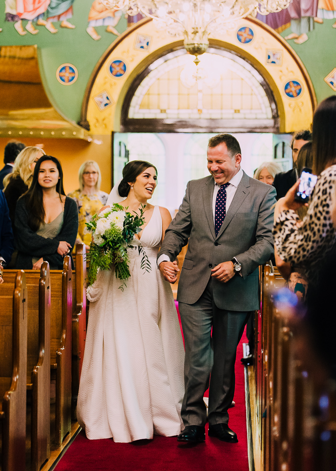 A Greek wedding ceremony inside St Eustathios in South Melbourne