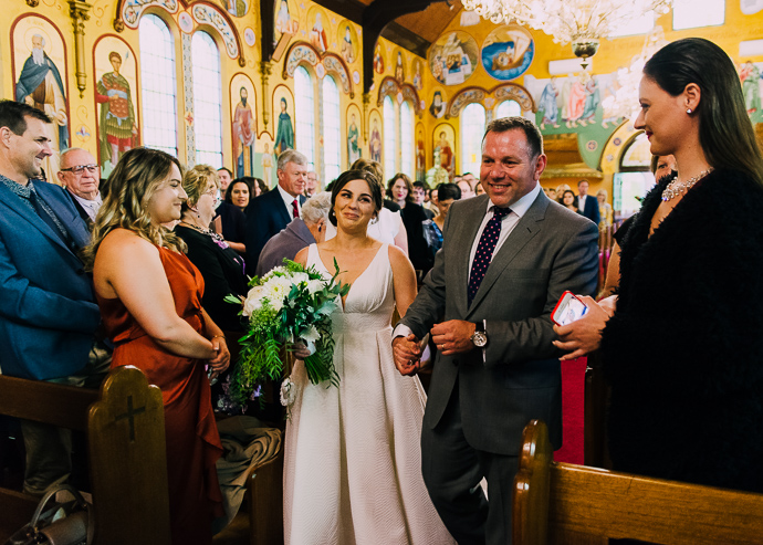 A Greek wedding ceremony inside St Eustathios in South Melbourne