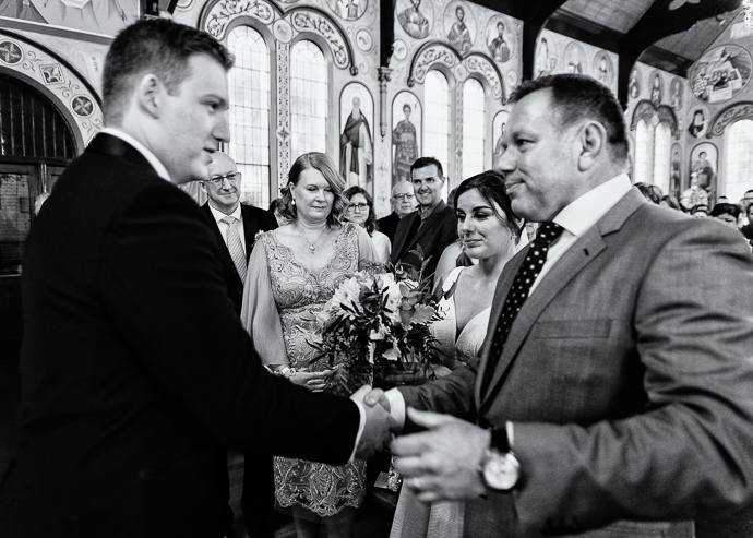 A Greek wedding ceremony inside St Eustathios in South Melbourne