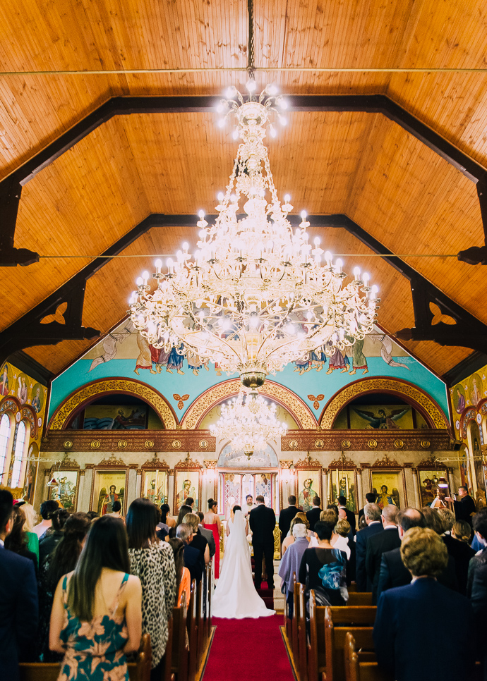 A Greek wedding ceremony inside St Eustathios in South Melbourne