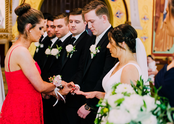 A Greek wedding ceremony inside St Eustathios in South Melbourne