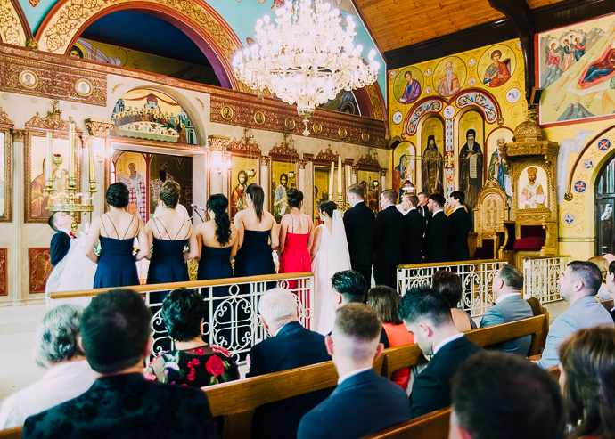 A Greek wedding ceremony inside St Eustathios in South Melbourne