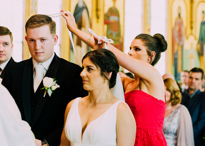 A Greek wedding ceremony inside St Eustathios in South Melbourne